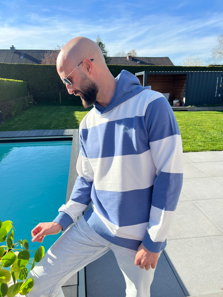 Sweat à capuche Milan - Bleu (rayé) (XS)